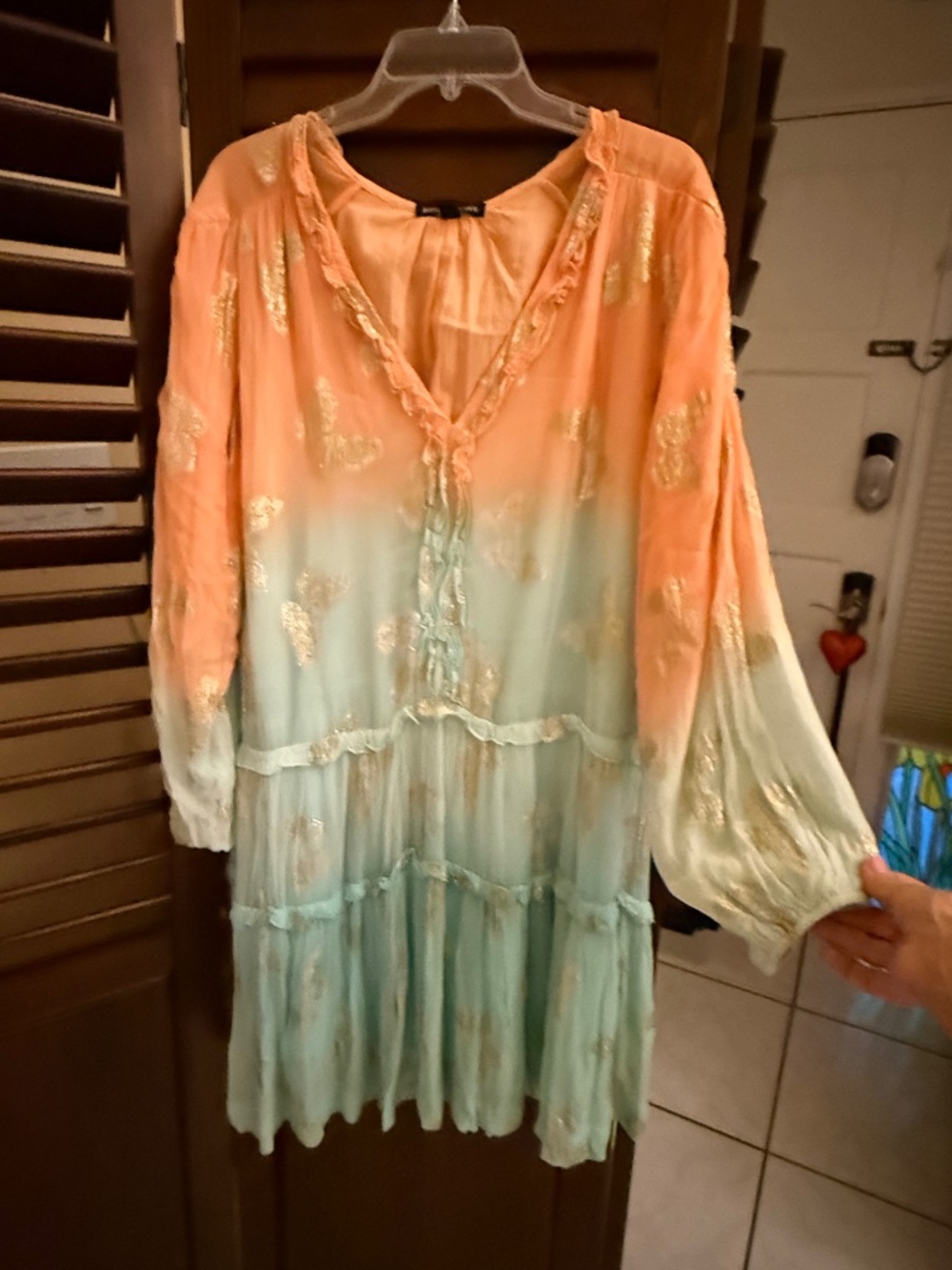 BOSTON PROPER GAUZY ETHEREAL DRESS